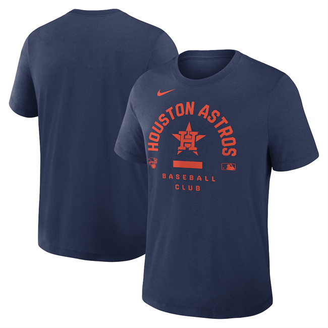 Men's Navy Houston Astros Collection Early Work Tri-Blend Dri-FIT T-Shirt
